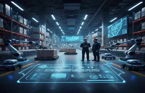Integrating autonomous polyfunctional robots into existing warehouse management systems